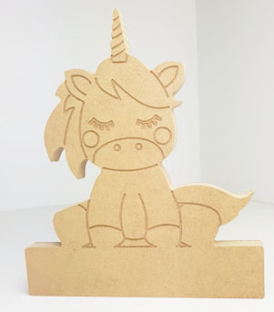 engraved unicorn on blank base