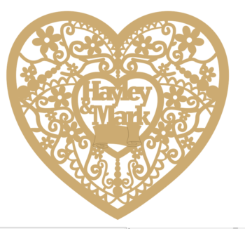 personalised wedding heart