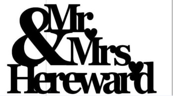 Mr and mrs with hearts