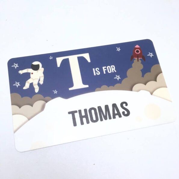 spaceman door plaque