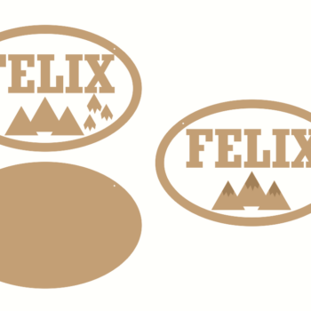 ovals with name and mountains