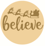 believe circle with santa and reindeer