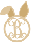 bunny monogram with welded monogram letter