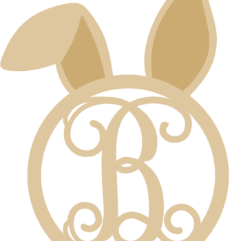 bunny monogram with welded monogram letter