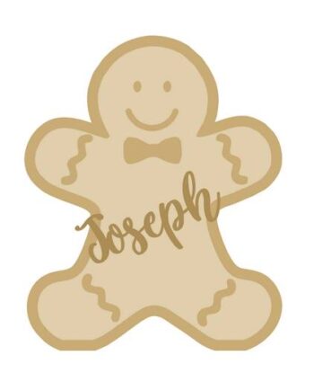 18mm Layered Fillable Gingerbread Boy Shape with name