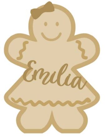 18mm Layered Fillable Gingerbread Girl Shape with name