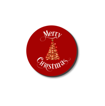 3mm Printed Token - Merry Christmas on Red