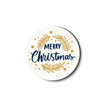 3mm Printed Token - Merry Christmas - White and Gold