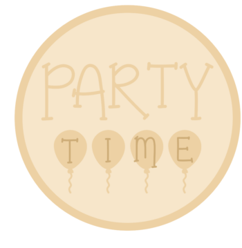 3mm mdf Layered Circle - Party Time with Balloons