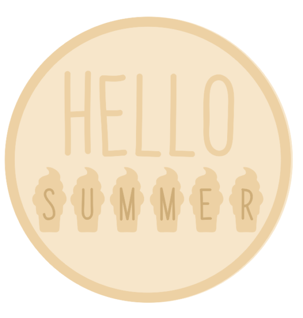 3mm mdf Layered Circle- Hello Summer Style 1