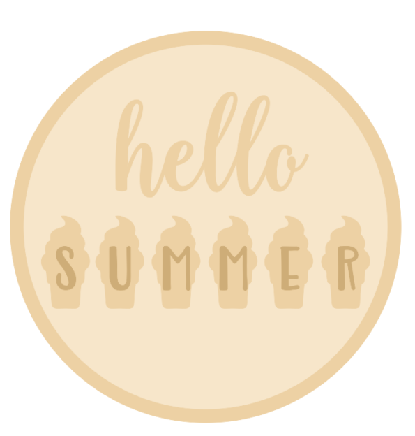 3mm mdf Layered Circle- Hello Summer Style 2