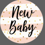 new baby – pink – printed token