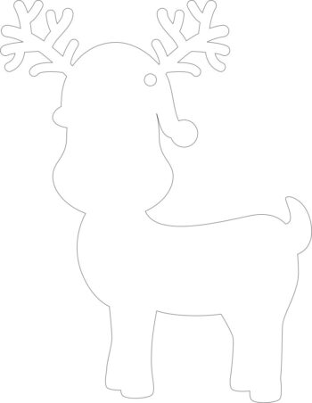 100mm Clear Acrylic Cute Reindeer Shape (pack of 5)