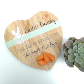 Heart Shaped Easter Bunny Treat Board - ribbon design