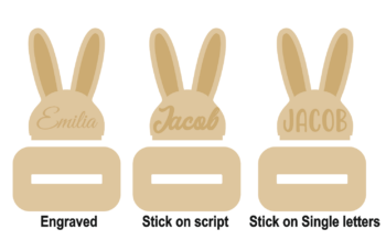 18mm Bunny Head Stocking Hanger (with stick on or engraved name)