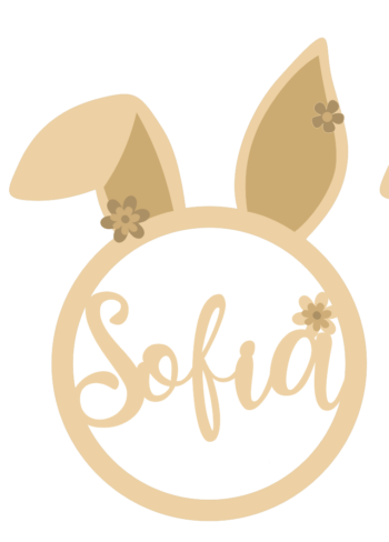 3mm mdf Personalised Bunny Hoop