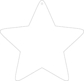 10cm High Acrylic Rounded Star 1 Hole (pack of 10)