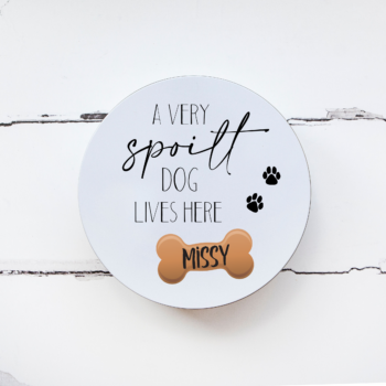 Personalised Printed Tin - A Very Spoilt Dog Lives Here