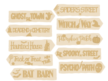 3mm mdf Halloween Signposts (choose from options)