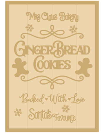 3MM MDF Layered Plaque - Mrs Claus Bakery