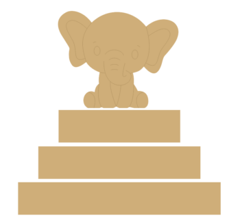 3 Tier MDF Separate Block Set with engraved elephant