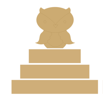 3 Tier MDF Separate Block Set with engraved owl