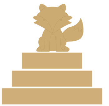 3 Tier MDF Separate Block Set with engraved fox