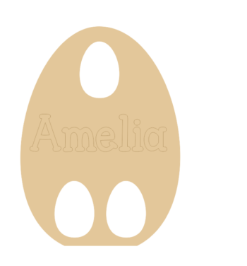 18mm Personalised Engraved Egg Shape With Name and 3 Egg holes