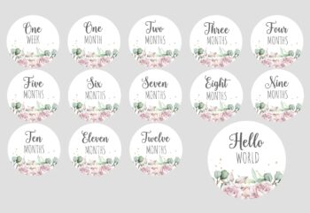 3mm Acrylic Milestone Discs Set - Floral Design