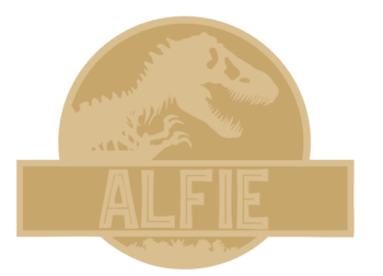 3mm mdf Layered Rectangular Plaque - Personalised Dinosaur Plaque