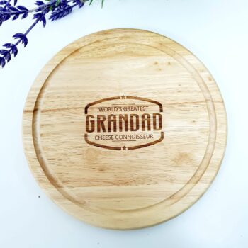 Engraved Round Cheese Board - World's Greatest Grandad