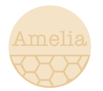 3mm mdf half layered circle with name/word - Honeycomb Pattern