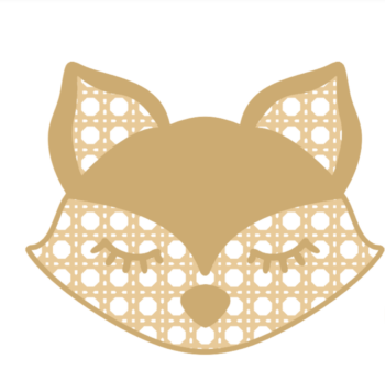 3mm mdf Layered Rattan Fox Head with lashes