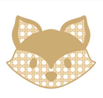 3mm mdf Layered Rattan Fox Head with eyes