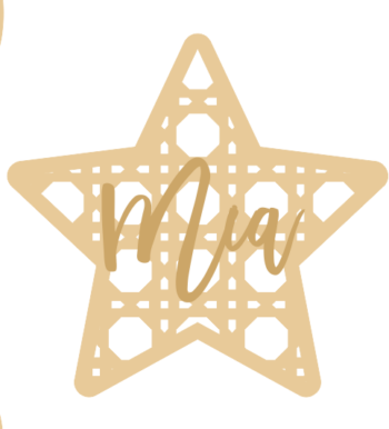 3mm mdf Rattan Star with name