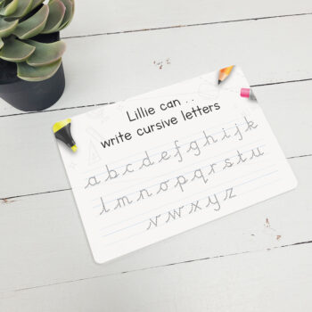 Reusable Printed Letter Tracing Board - Alphabet Cursive Lowercase Only