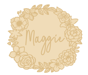 3MM MDF Personalised Layered Floral Plaque - Style 2