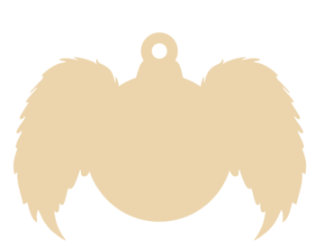 3mm mdf Blank Angel Wings Bauble