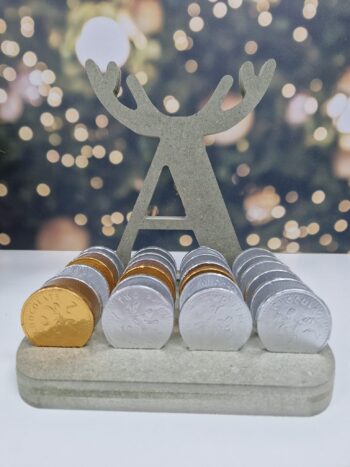 18mm mdf Personalised Antler Letter Coin Advent Calendar