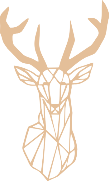 3mm mdf Geometric Stag Head with full antlers