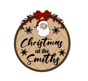 3mm mdf Santa Claus Christmas at the Plaque with santa or robin