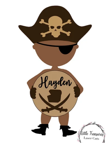 3mm mdf Pirate Holding Name Plaque