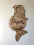 3mm mdf Mermaid Holding Name Plaque