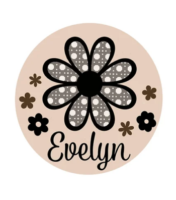 3mm mdf Rattan Daisy Name Plaque