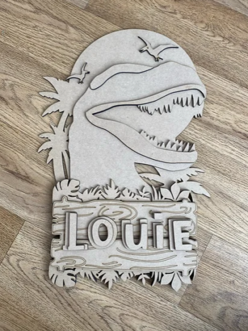 3mm mdf Large Multi-layered Dinosaur Plaque