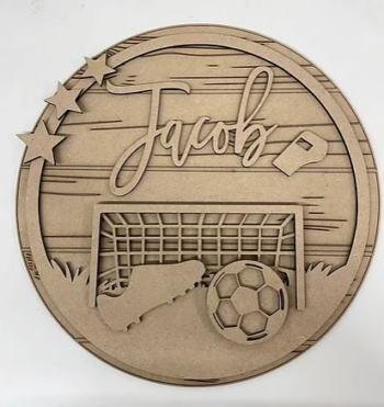 3mm mdf Multi-Names Football Plaque