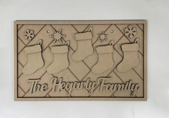 3mm mdf Family Stockings Rectangular Plaque