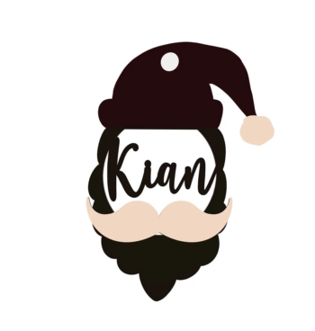 3mm mdf Personalised Santa Beard Bauble