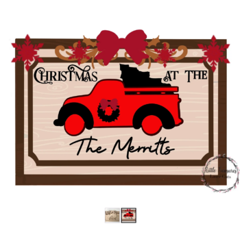 3mm mdf Christmas At The' Rectangular Truck Plaque