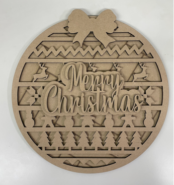 3mm mdf Christmas Pattern Plaque